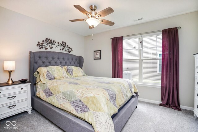 7184 Lillian Pl, Cumberland, IN 46229 - bedroom featuring carpet floors, baseboards, and a ceiling fan