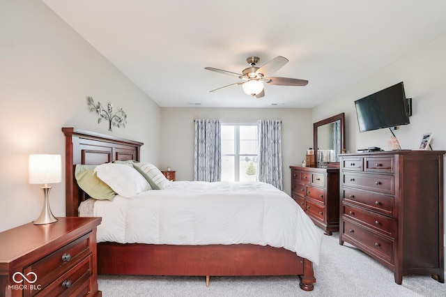 7184 Lillian Pl, Cumberland, IN 46229 - bedroom featuring light colored carpet and ceiling fan