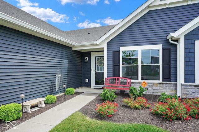 7184 Lillian Pl, Cumberland, IN 46229 - doorway to property featuring stone siding