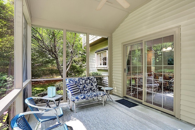 10965 Fairway Ridge Ln, Fishers, IN 46037 - sunroom / solarium with lofted ceiling and a ceiling fan