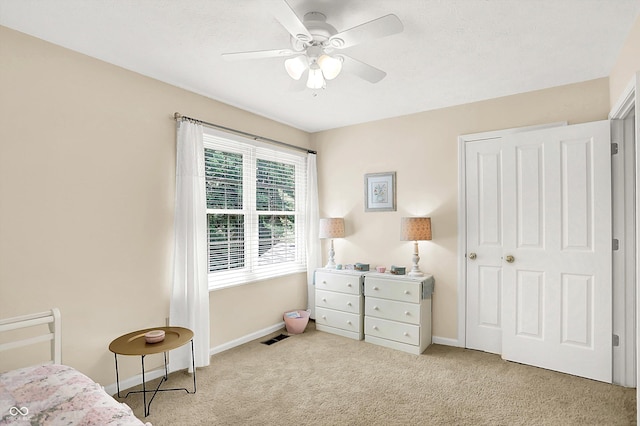 10965 Fairway Ridge Ln, Fishers, IN 46037 - bedroom featuring carpet, baseboards, and a ceiling fan