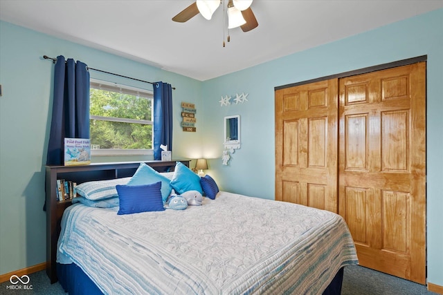 580 Northgate Dr, Greenwood, IN 46143 - bedroom with carpet floors and a ceiling fan
