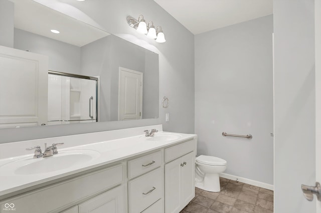 5125 Lilium Dr, Plainfield, IN 46168 - bathroom with double vanity and an enclosed shower