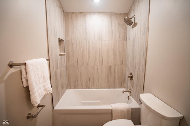 3463 Plum Creek Rd, Nashville, IN 47448 - full bath featuring toilet, bathtub / shower combination, and recessed lighting