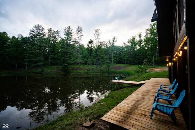 3463 Plum Creek Rd, Nashville, IN 47448 - dock area with a water view and a forest view