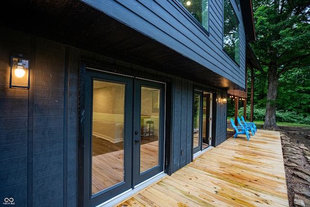 3463 Plum Creek Rd, Nashville, IN 47448 - wooden terrace with french doors