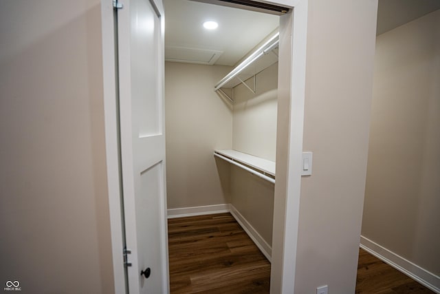 3463 Plum Creek Rd, Nashville, IN 47448 - spacious closet featuring dark wood-style floors