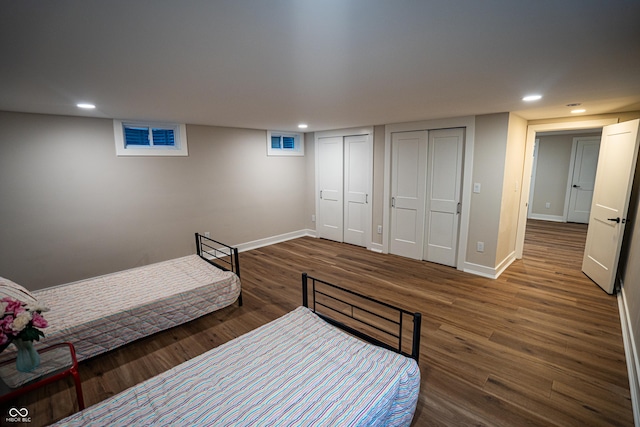 3463 Plum Creek Rd, Nashville, IN 47448 - bedroom with wood finished floors, recessed lighting, and baseboards
