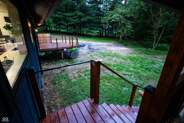 3463 Plum Creek Rd, Nashville, IN 47448 - view of yard with a wooden deck