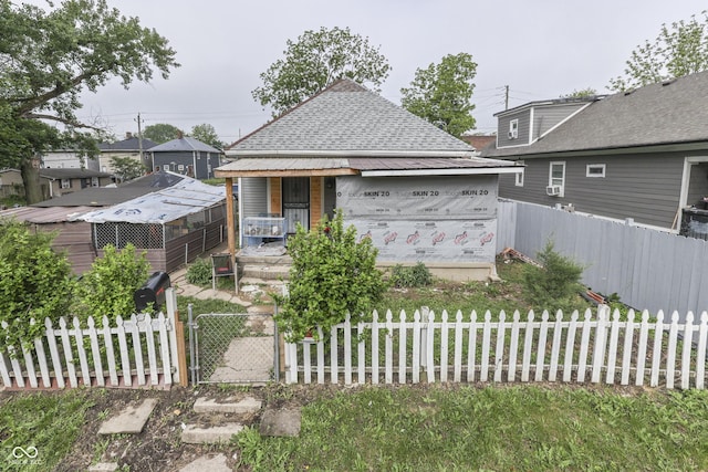 952 Lasalle St, Indianapolis, IN 46201 - view of front of house with a shingled roof, a gate, and covered porch