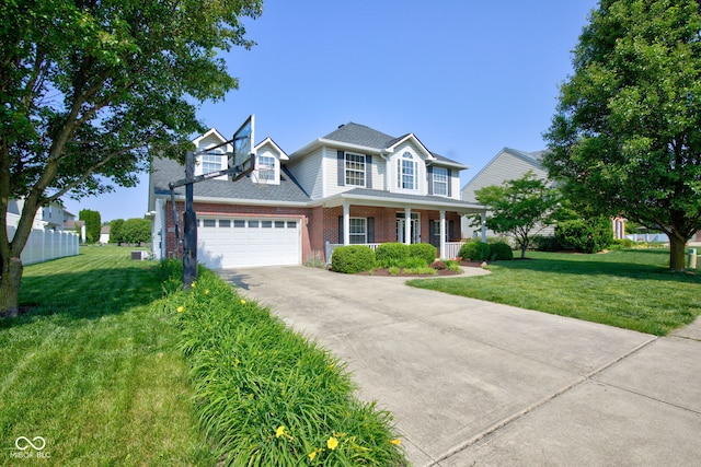 2234 Burgundy Way, Plainfield, IN 46168 - traditional-style house featuring a porch, driveway, a garage, and brick siding