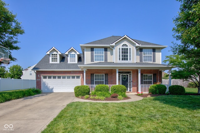 2234 Burgundy Way, Plainfield, IN 46168 - view of front of house with concrete driveway, brick siding, covered porch, and roof with shingles