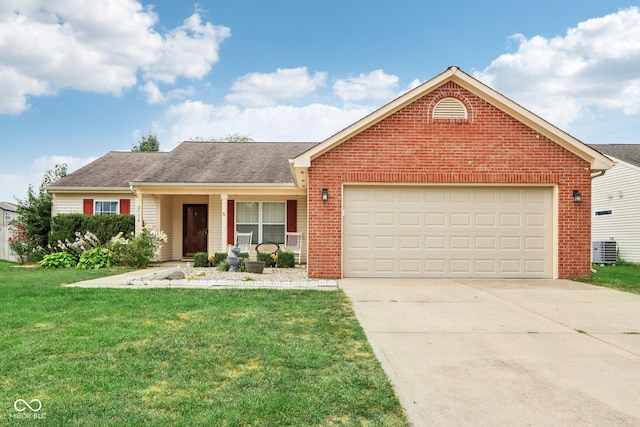 2114 Turning Leaf Dr, Franklin, IN 46131 - view of front of home with brick siding, concrete driveway, and a front yard