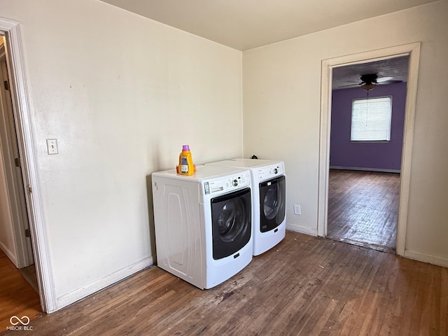 4853 Wentworth Blvd, Indianapolis, IN 46201 - washroom with separate washer and dryer and dark wood finished floors