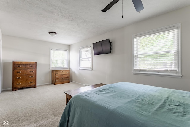 7935 N County Road 650 E, Brownsburg, IN 46112 - carpeted bedroom featuring ceiling fan and a textured ceiling