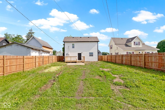2111 S A St, Elwood, IN 46036 - rear view of house featuring a wooden deck