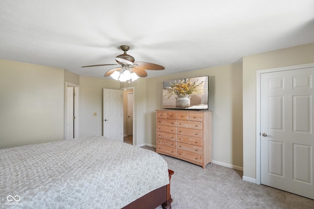 101 Meadowview Dr, Mooresville, IN 46158 - bedroom featuring carpet flooring, baseboards, and a ceiling fan