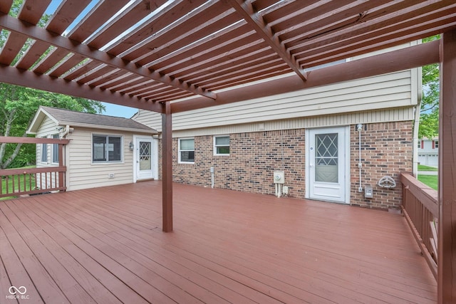 8205 Picadilly Ln, Indianapolis, IN 46256 - wooden deck featuring a pergola