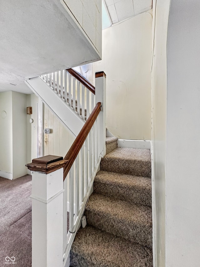 621 N Livingston Ave, Indianapolis, IN 46222 - staircase with carpet floors and baseboards