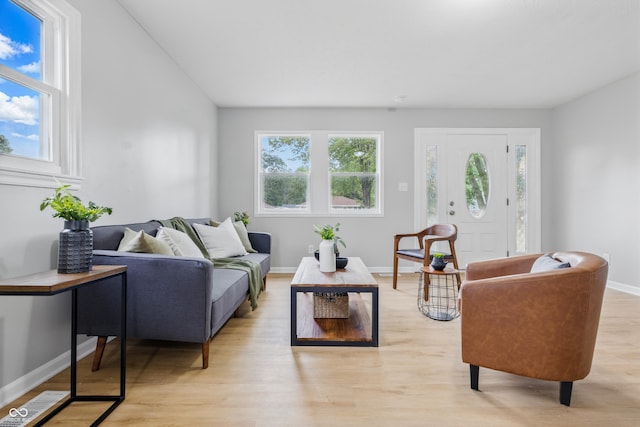 450 N Fenton Ave, Indianapolis, IN 46219 - living room featuring light wood-type flooring and baseboards