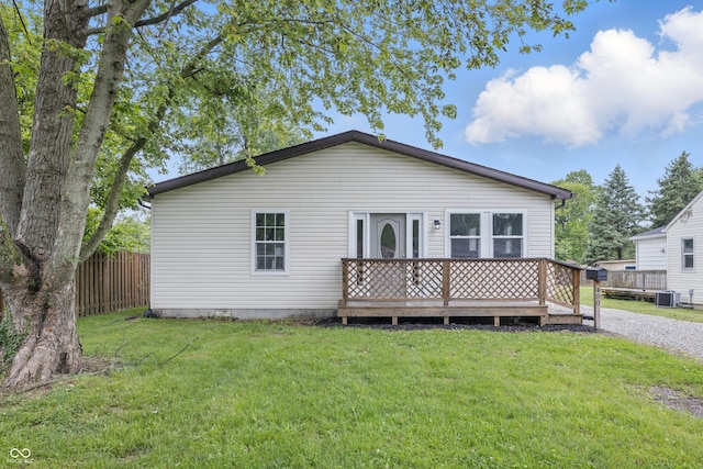 450 N Fenton Ave, Indianapolis, IN 46219 - view of front of home with a wooden deck