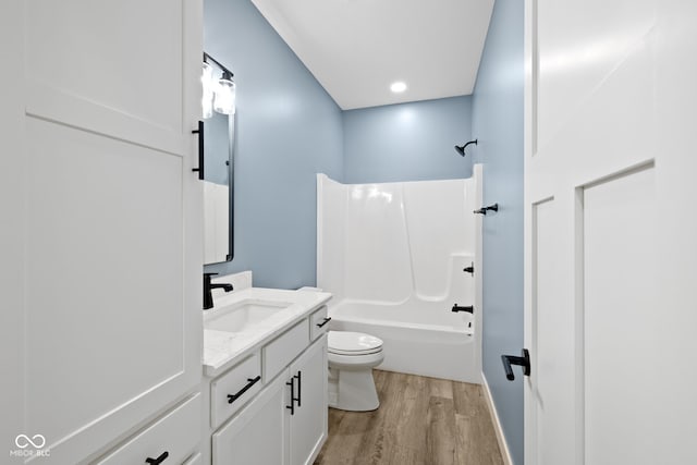 4545 Caroline Grace Ln, Terre Haute, IN 47802 - bathroom featuring wood finished floors, vanity, and shower / bath combination