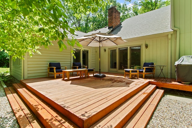 7426 Shadow Wood Dr, Indianapolis, IN 46254 - wooden deck featuring a grill