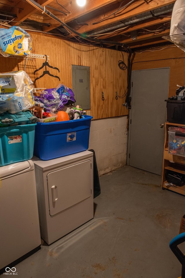 7402 Broadview Dr, Indianapolis, IN 46227 - unfinished basement featuring electric panel
