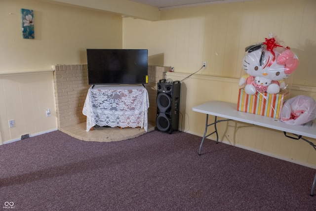 7402 Broadview Dr, Indianapolis, IN 46227 - miscellaneous room featuring carpet flooring and a wainscoted wall