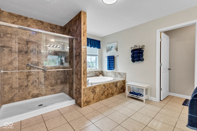 13766 Heatherfield Dr, Fishers, IN 46038 - full bath with a garden tub, a stall shower, and tile patterned floors