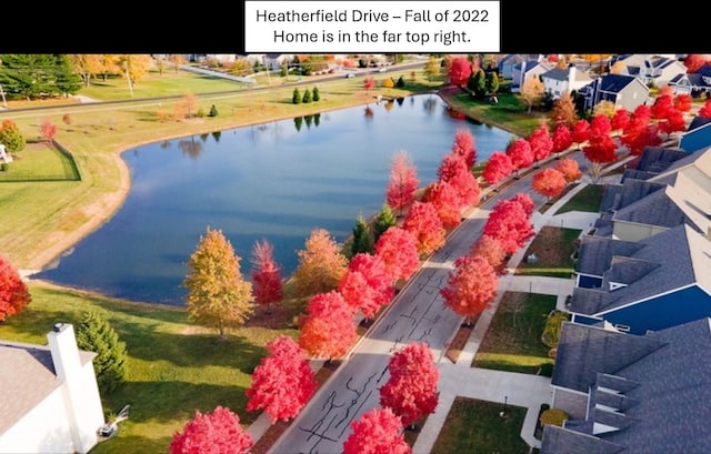 13766 Heatherfield Dr, Fishers, IN 46038 - aerial view of residential area featuring a large body of water