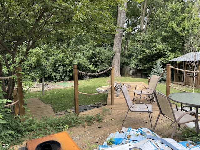 1206 Mcdougal St, Indianapolis, IN 46203 - view of wooden deck