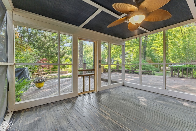 7630 Blain Way, Indianapolis, IN 46254 - unfurnished sunroom with a ceiling fan and plenty of natural light