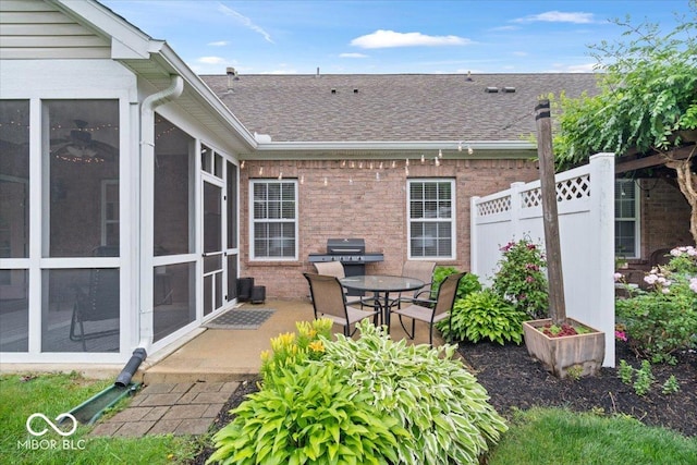 1905 Persimmon Grove Dr, Indianapolis, IN 46234 - view of patio featuring a sunroom and grilling area