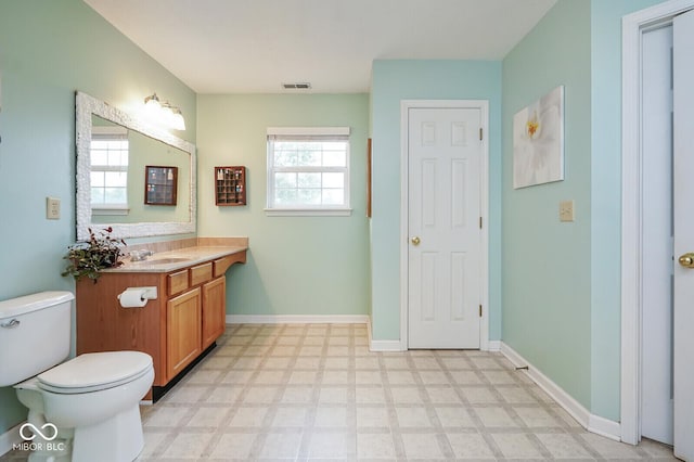 11198 N 650 W, Fountaintown, IN 46130 - bathroom featuring tile patterned floors, vanity, toilet, and baseboards