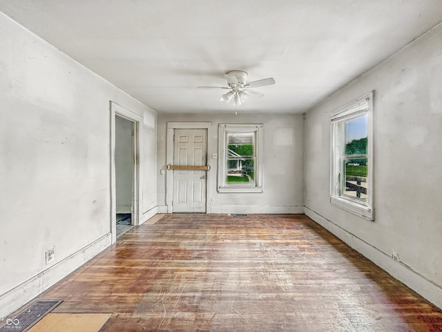 3526 E Vermont St, Indianapolis, IN 46201 - spare room featuring ceiling fan and wood finished floors