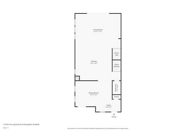 1818 N Pennsylvania St, Indianapolis, IN 46202 - room layout
