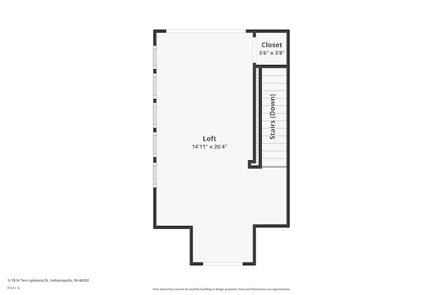 1818 N Pennsylvania St, Indianapolis, IN 46202 - floor plan / room layout
