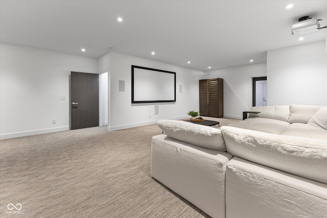 1818 N Pennsylvania St, Indianapolis, IN 46202 - cinema featuring recessed lighting, baseboards, light colored carpet, and a wall mounted AC