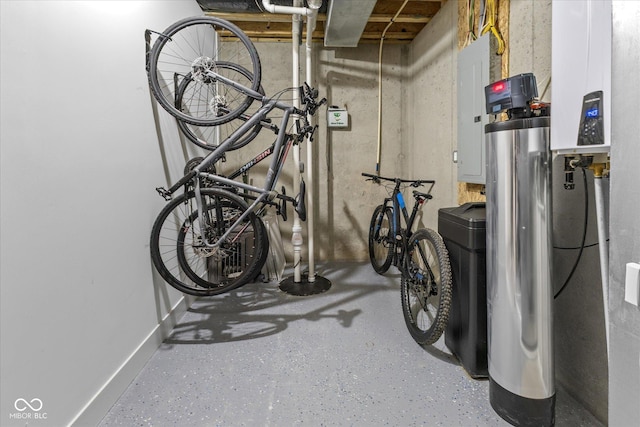 1818 N Pennsylvania St, Indianapolis, IN 46202 - garage with electric panel and tankless water heater