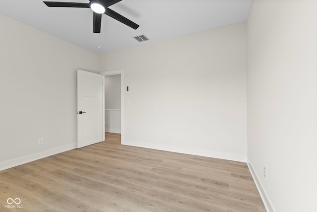 1405 Deloss St, Indianapolis, IN 46201 - spare room with a ceiling fan, light wood-style flooring, and baseboards
