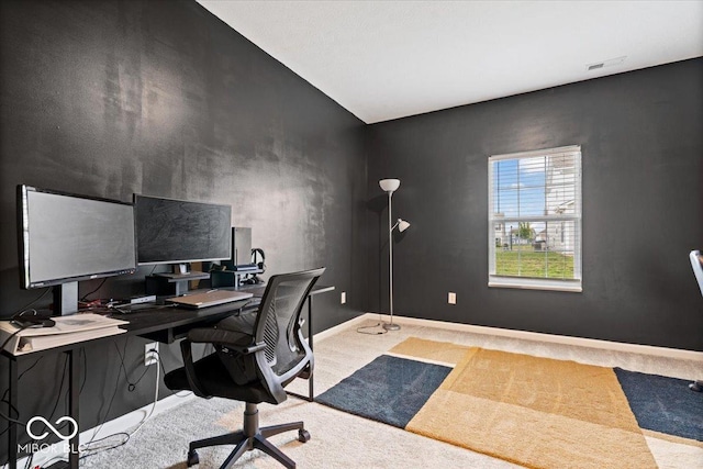 6507 W Whispering Way, Greenfield, IN 46140 - office area with carpet floors and vaulted ceiling