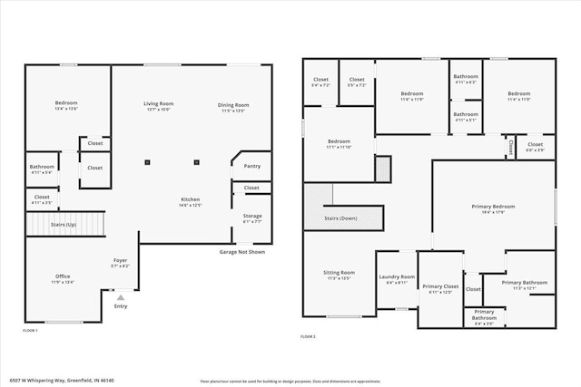 6507 W Whispering Way, Greenfield, IN 46140 - home floor plan