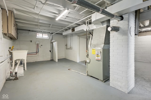 2164 E Raymond St, Indianapolis, IN 46203 - below grade area featuring heating unit
