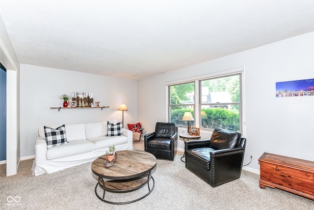 6580 Kings Ct, Avon, IN 46123 - carpeted living area featuring baseboards and a textured ceiling