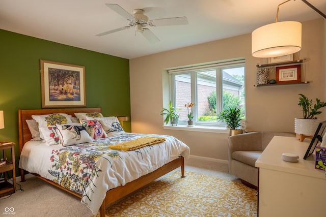 131 Olde Mill Bay, Indianapolis, IN 46260 - carpeted bedroom featuring ceiling fan and baseboards