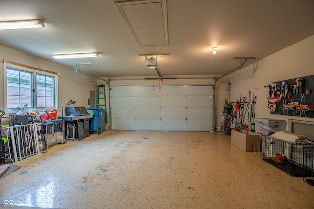 131 Olde Mill Bay, Indianapolis, IN 46260 - garage featuring a garage door opener
