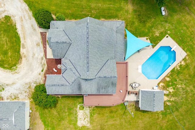 5439 E Kinderhook Rd, Scottsburg, IN 47170 - aerial view of property and surrounding area featuring a pool area