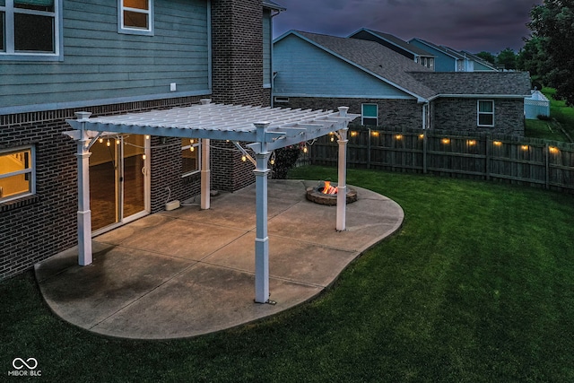 4650 Blue Marlin Way, Indianapolis, IN 46239 - view of yard featuring a pergola, a patio, and a fire pit