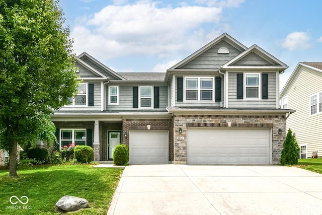 4650 Blue Marlin Way, Indianapolis, IN 46239 - view of front of home with a garage, a front yard, and concrete driveway